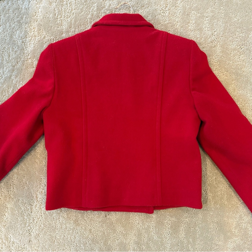 Pendleton Red Wool Cropped Jacket Petite 4 Double Breasted USA - Picture 4 of 11